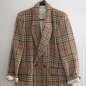 Mango Multi-color Check Blazer